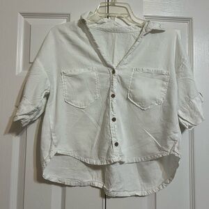 White Button-Up Women's Blouse